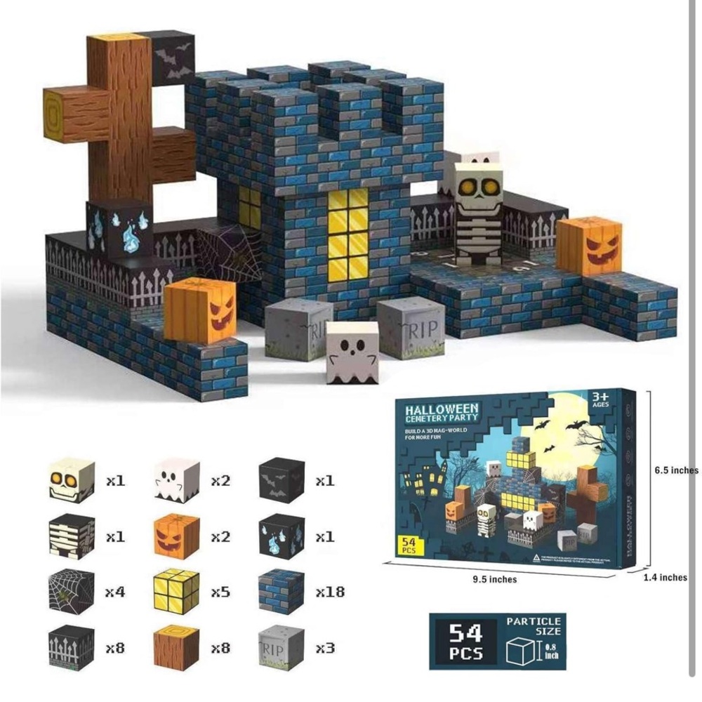 Magnet Halloween Block Party Building Set NWT
